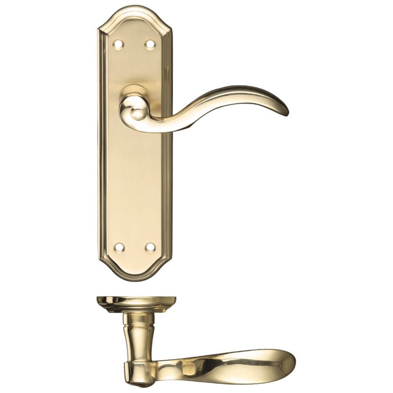 Zoo Winchester Lever Latch Furniture 180 x 48mm-Satin Brass / Polished Brass