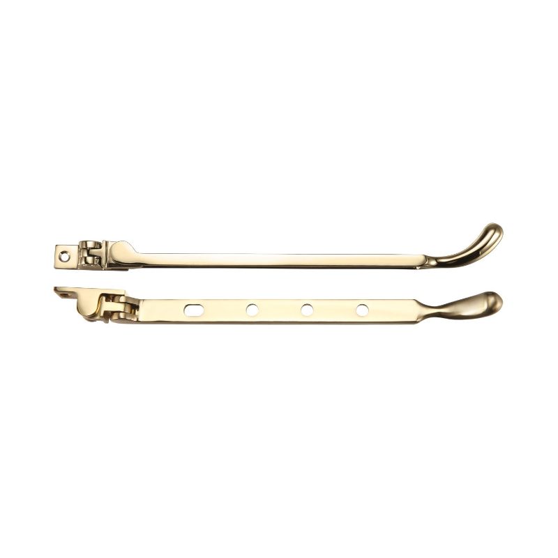 Zoo Bulb End Casement Stay 10"-Polished Brass