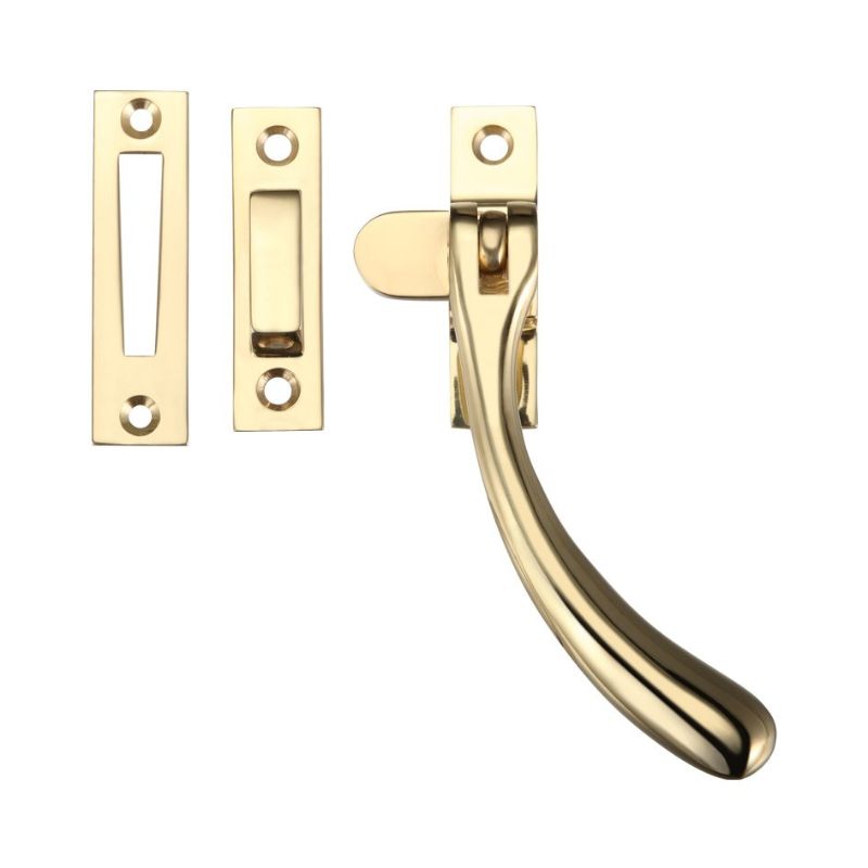 Zoo Bulb End Casement Fastener - Offset Version-Polished Brass