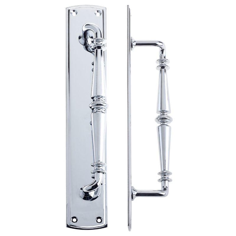 Zoo Pull Handle on Backplate-Polished Chrome