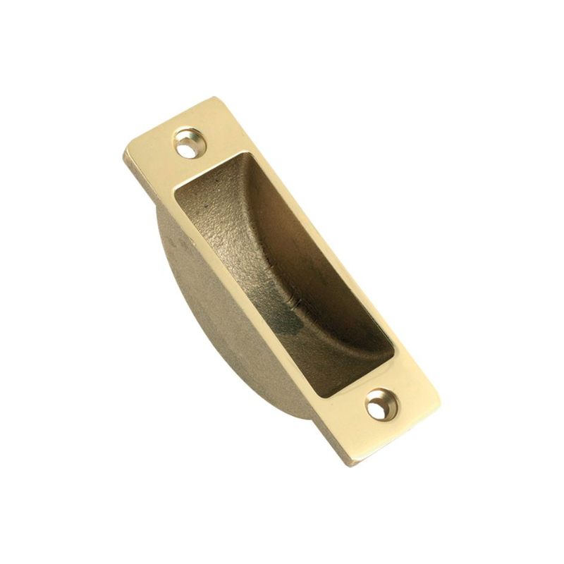 Zoo Easyclean Dust Socket for Flush Bolts Wood 62 x 19mm-Polished Brass