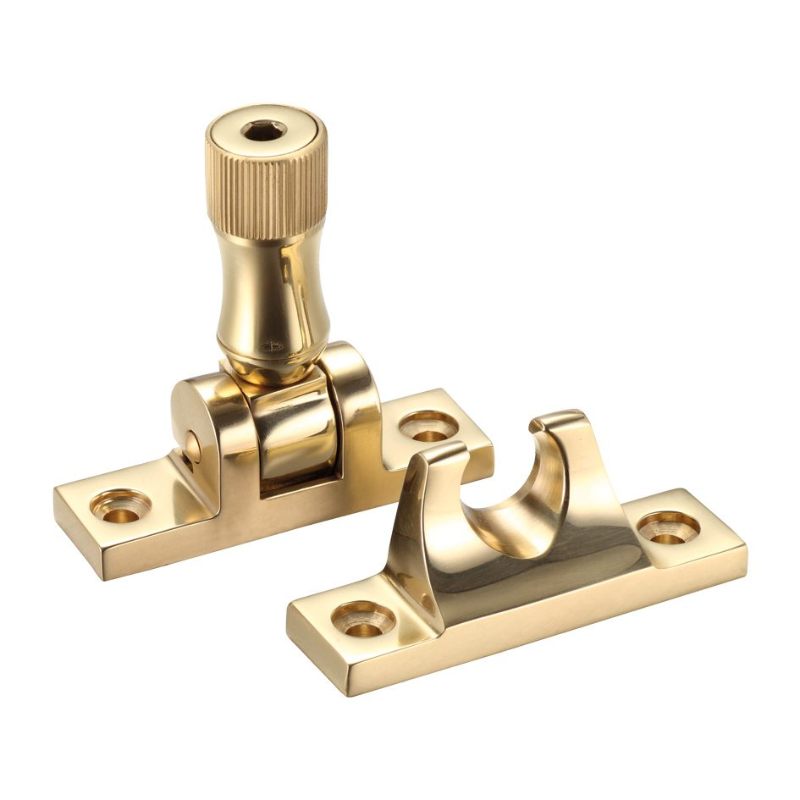 Zoo Brighton Pattern Sash Fastener - Locking Version c/w key-Polished Brass