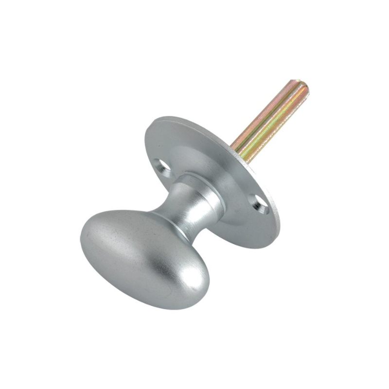 Zoo Oval Thumb Turn - Rack Bolt 38mm Rose dia.-Satin Chrome