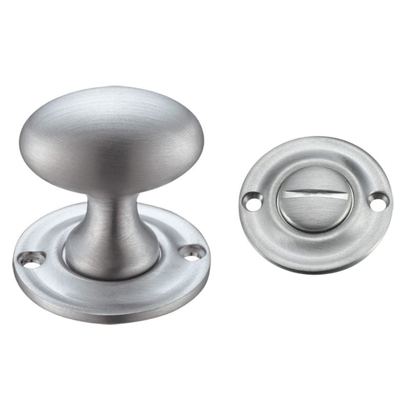 Zoo Oval Thumb Turn with Coin Release - 5mm spindle-Satin Chrome