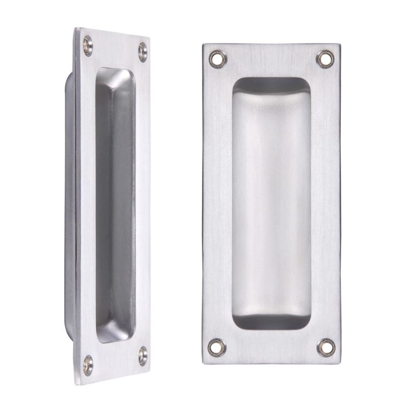 Zoo Flush Pull - 102 x 45mm 13mm Depth-Satin Chrome