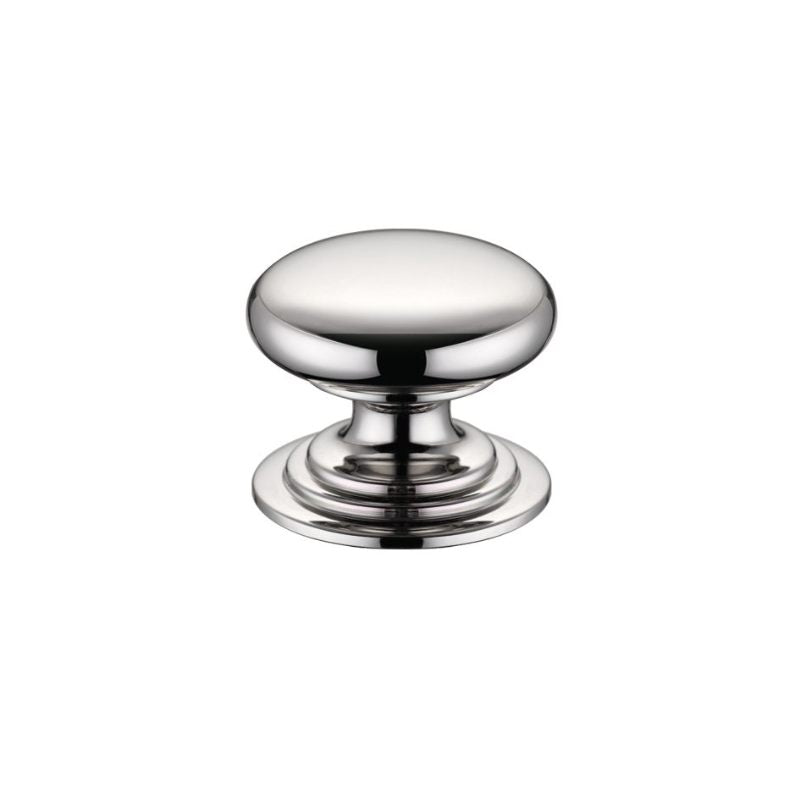 Zoo Victorian Cupboard Knob 32mm dia. - Lacquered-Polished Nickel