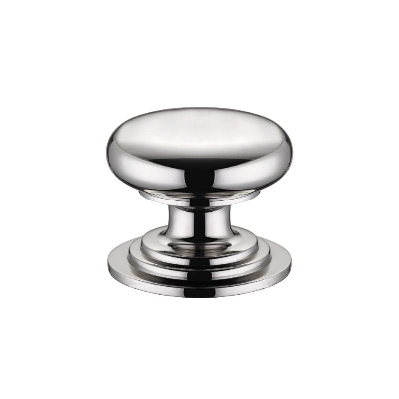 Zoo Victorian Cupboard Knob 45mm dia. - Lacquered-Polished Nickel