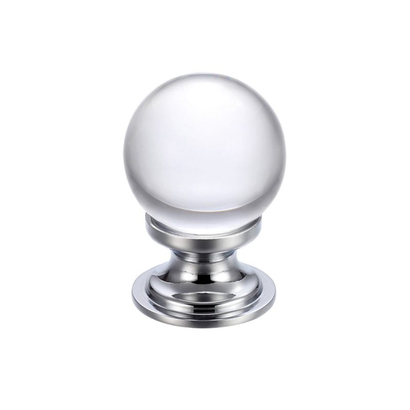 Zoo Glass Ball Cabinet Knob - Plain 30mm-Polished Chrome