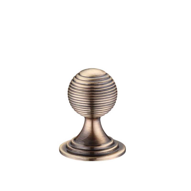 Zoo Queen Anne Ringed Knob 25mm rose dia.-Florentine Bronze