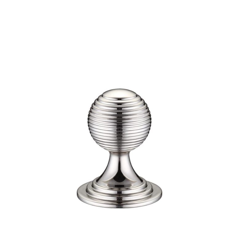 Zoo Queen Anne Ringed Knob 25mm rose dia. - Lacquered-Polished Nickel