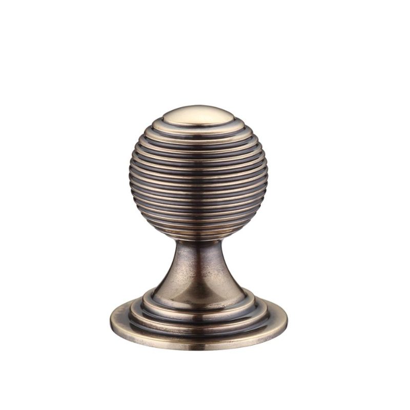 Zoo Queen Anne Ringed Knob 32mm rose dia.-Florentine Bronze