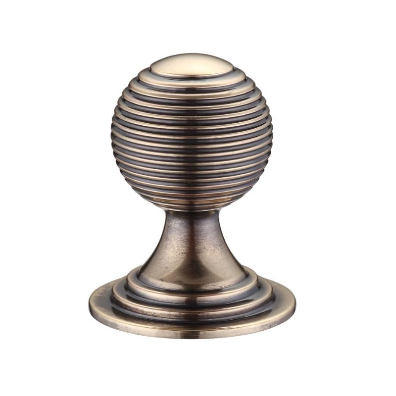 Zoo Queen Anne Ringed Knob 38mm rose dia.-Florentine Bronze