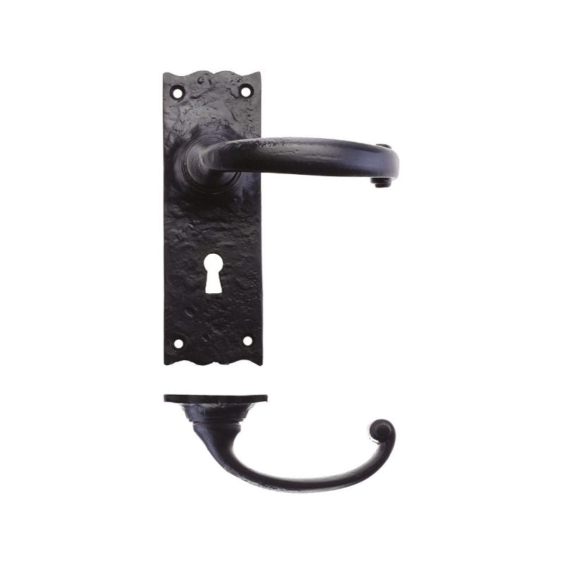 Zoo Traditional Lever on Lock Backplate - 6"-Black Antique