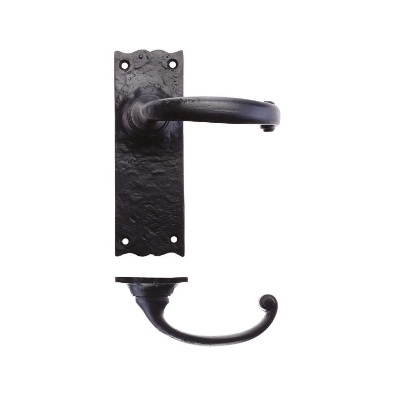 Zoo Traditional Lever on Latch Backplate - 6"-Black Antique