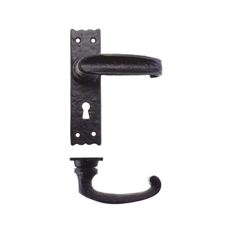 Zoo Traditional Slimline Thumb Lever on Lock Backplate - -Black Antique