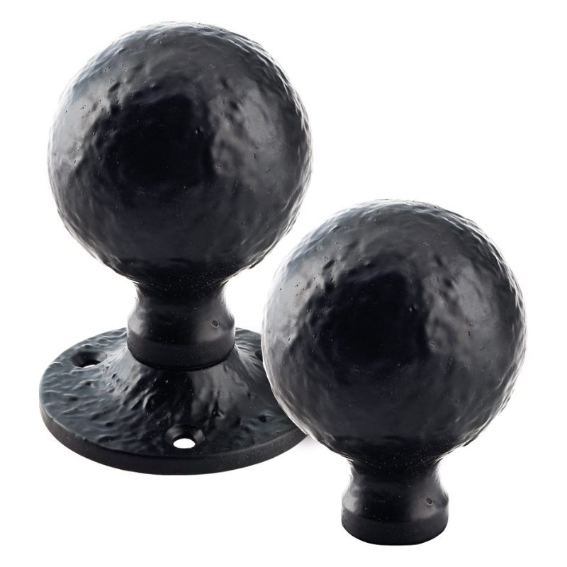 Zoo Ball Rim Knob - 1.5" - Un-Sprung-Black Antique