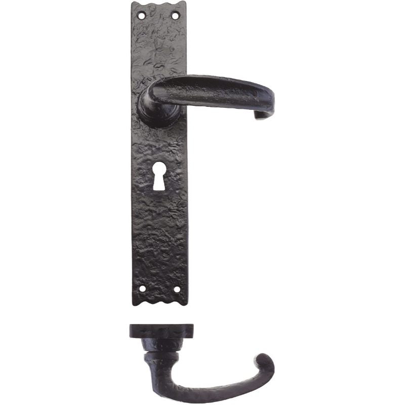 Zoo Traditional Lever on Lock Long Backplate - 10"-Black Antique