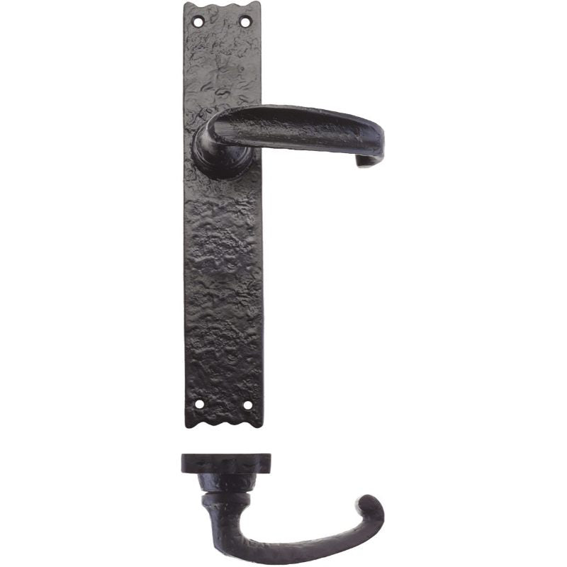 Zoo Traditional Lever on Latch Long Backplate - 10"-Black Antique