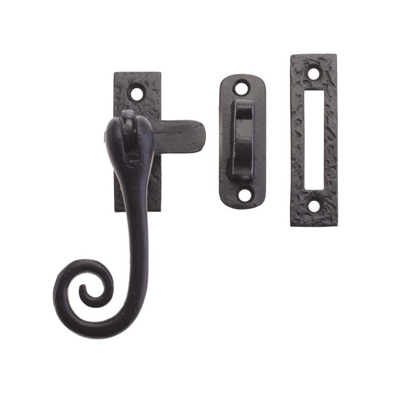 Zoo Curly Tail Casement Fastener - 4"-Black Antique