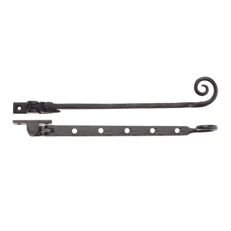 Zoo Curly Tail Casement Stay - 12"-Black Antique