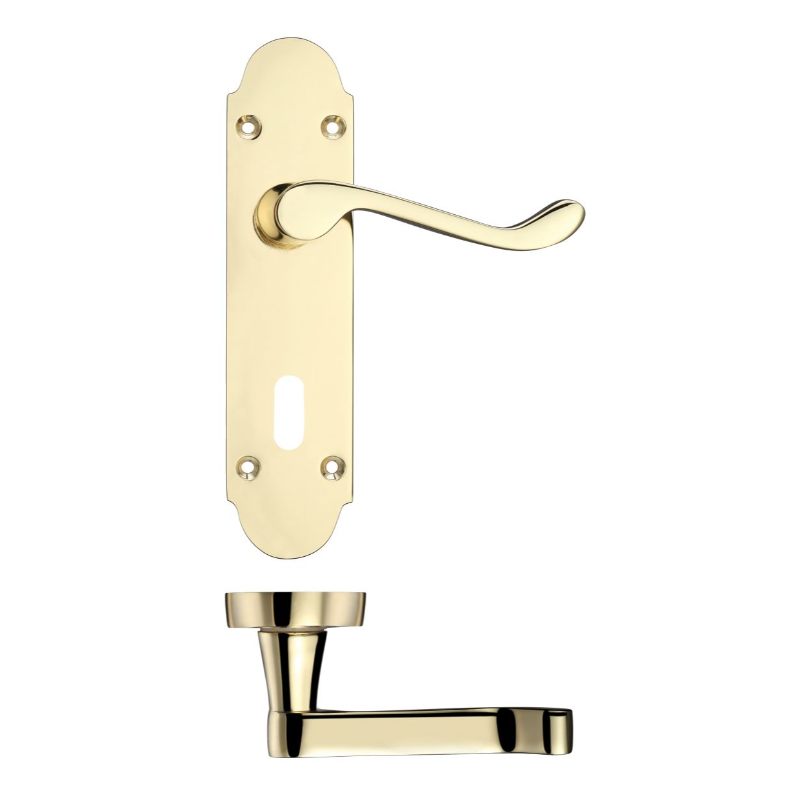 Zoo Project Oxford Lever on Lock Backplate - 168mm x 42mm-Electro Brass