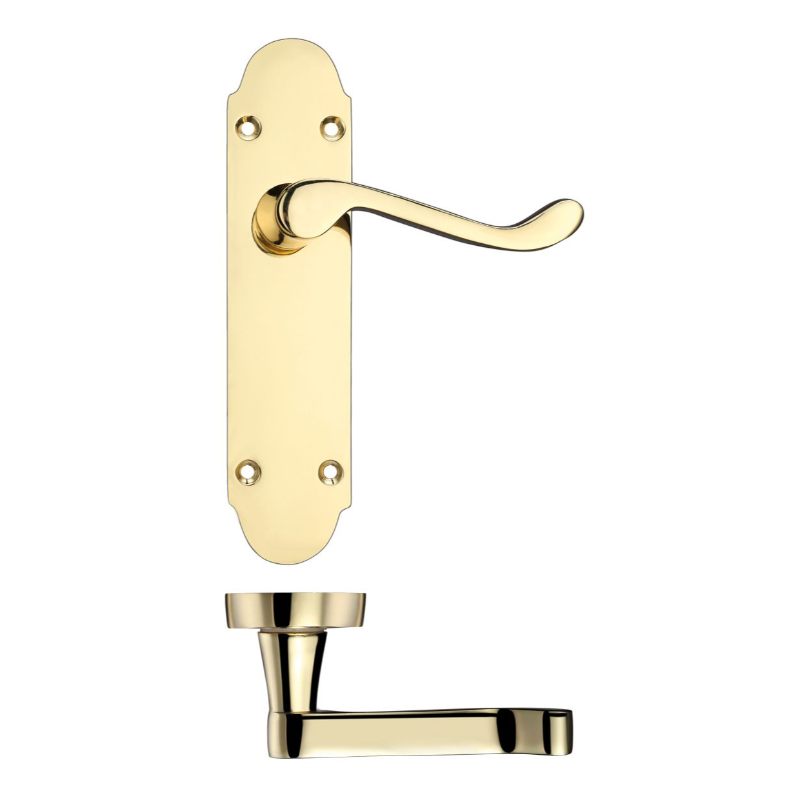 Zoo Project Oxford Lever on Latch Backplate - 168mm x 42mm-Electro Brass