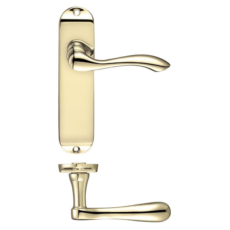 Zoo Project Arundel Lever on Latch Backplate - 180mm x 40mm-Electro Brass