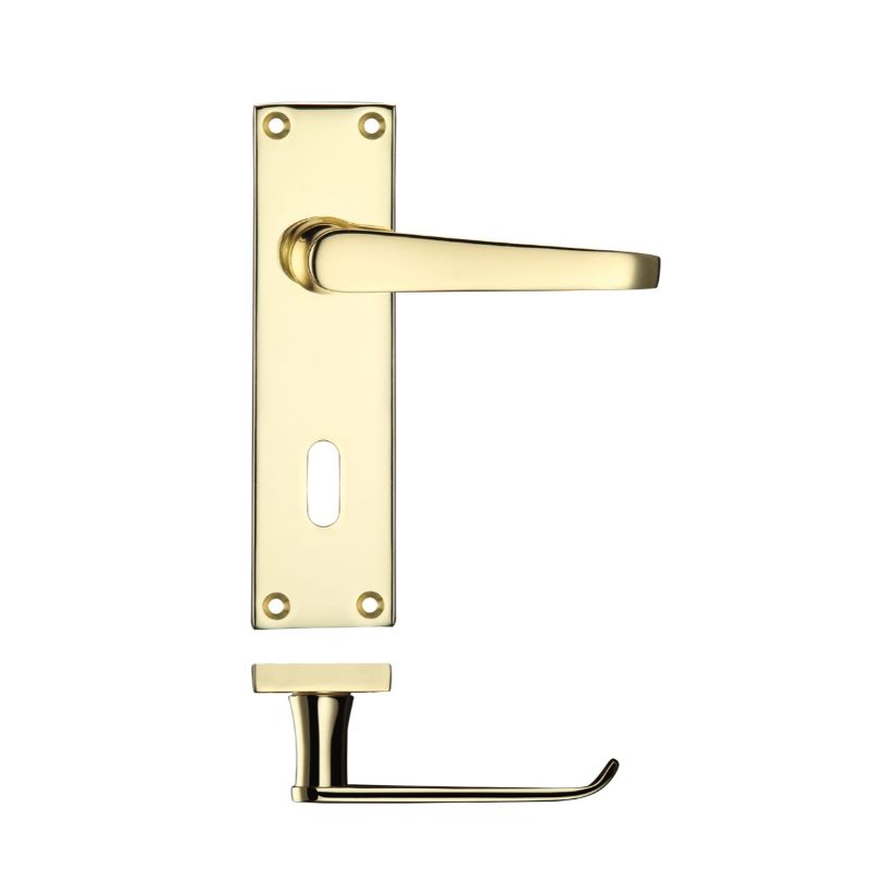 Zoo Project Victorian Flat Lever on Lock Backplate 150 x 40mm-Electro Brass