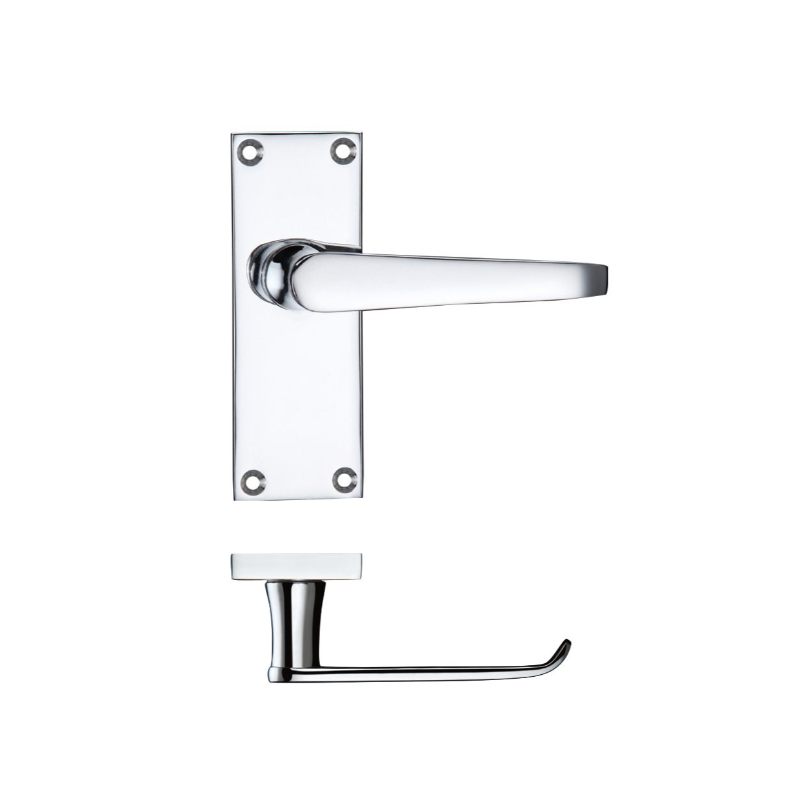 Zoo Project Victorian Flat Lever on Latch Backplate 114 x 40mm-Polished Chrome