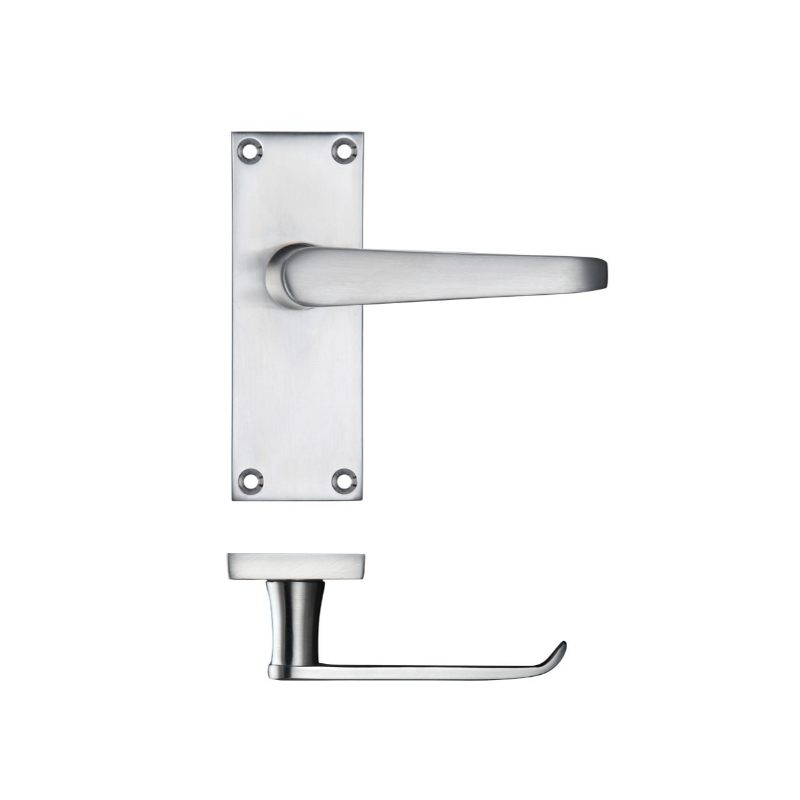 Zoo Project Victorian Flat Lever on Latch Backplate 114 x 40mm-Satin Chrome