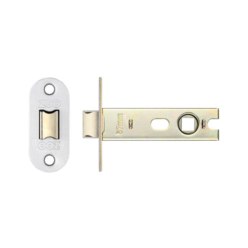 Zoo Project Tubular Latch 76mm - Bolt Through - Radius-Satin Stainless