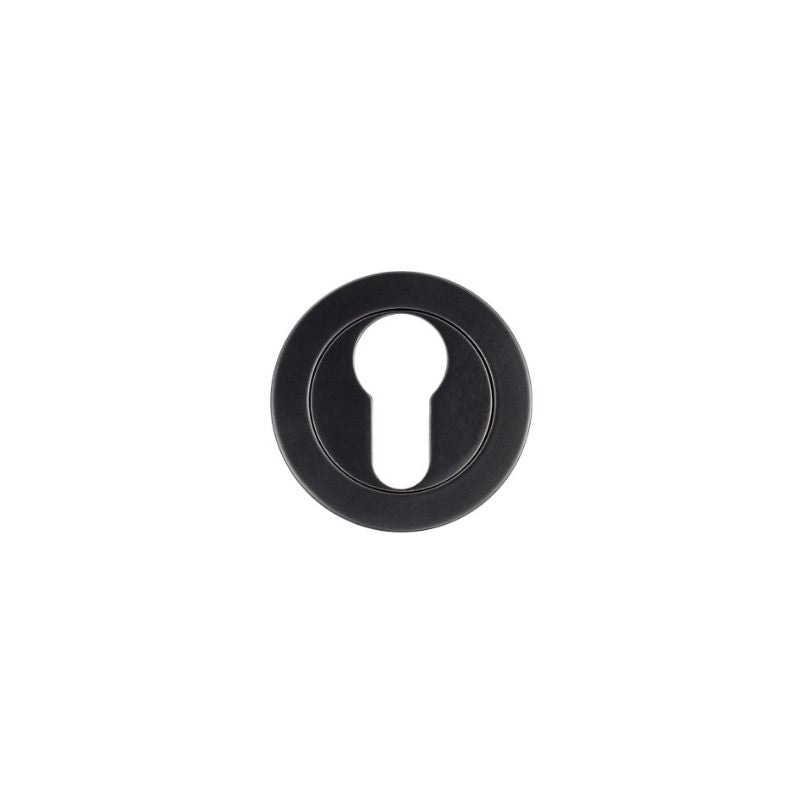 Zoo Euro Profile Escutcheon 50mm dia - Powder Coat Black-Powder Coat Black