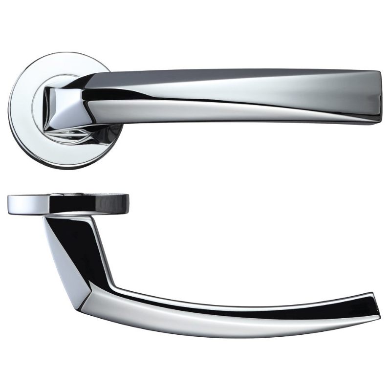 Zoo Hydra Lever on Round Rose - Polished Chrome-Polished Chrome