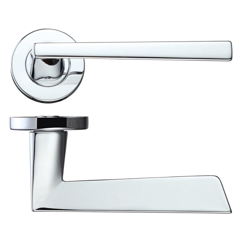 Zoo Lupus Lever on Round Rose - Polished Chrome-Polished Chrome