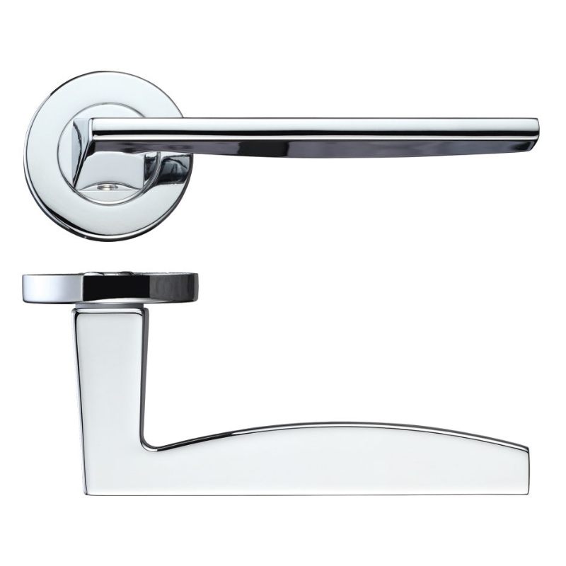 Zoo Pavo Lever on Round Rose - Polished Chrome-Polished Chrome