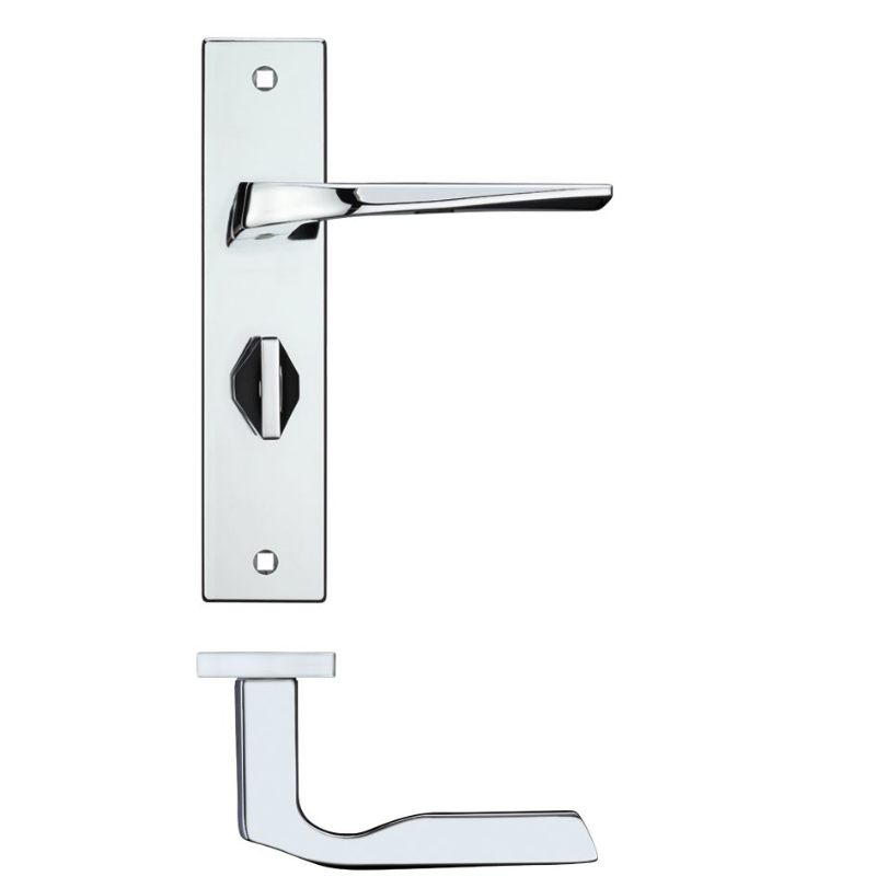 Zoo Lyra Lever Bathroom (57mm c/c) On Backplate - 190x42mm - Polished Chrome-Polished Chrome