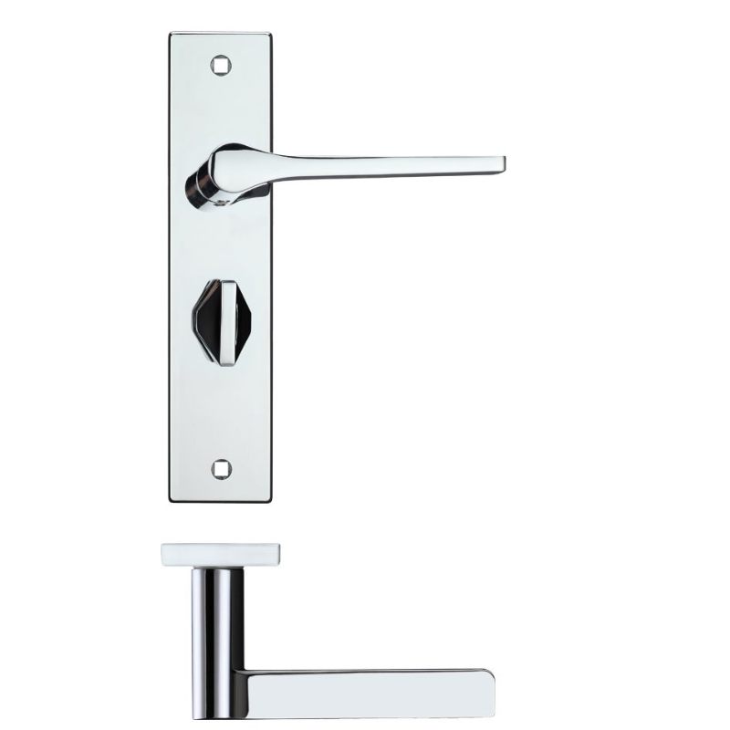 Zoo Draco Lever Bathroom (57mm c/c) On Backplate - 190x42mm - Polished Chrome-Polished Chrome