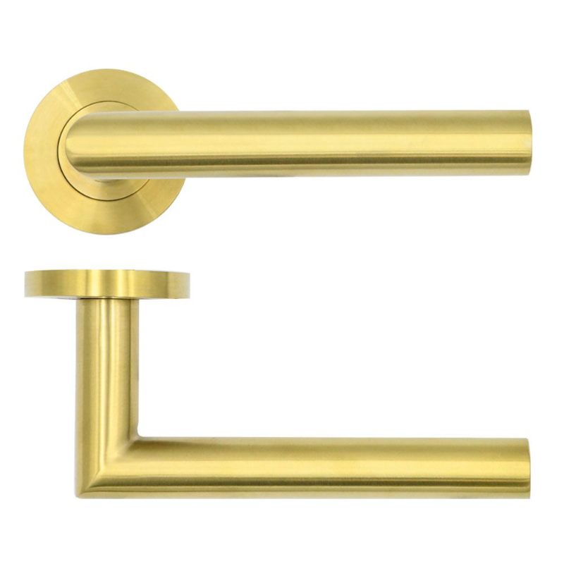 Zoo Lugano Lever on Round Rose-PVD Satin Brass