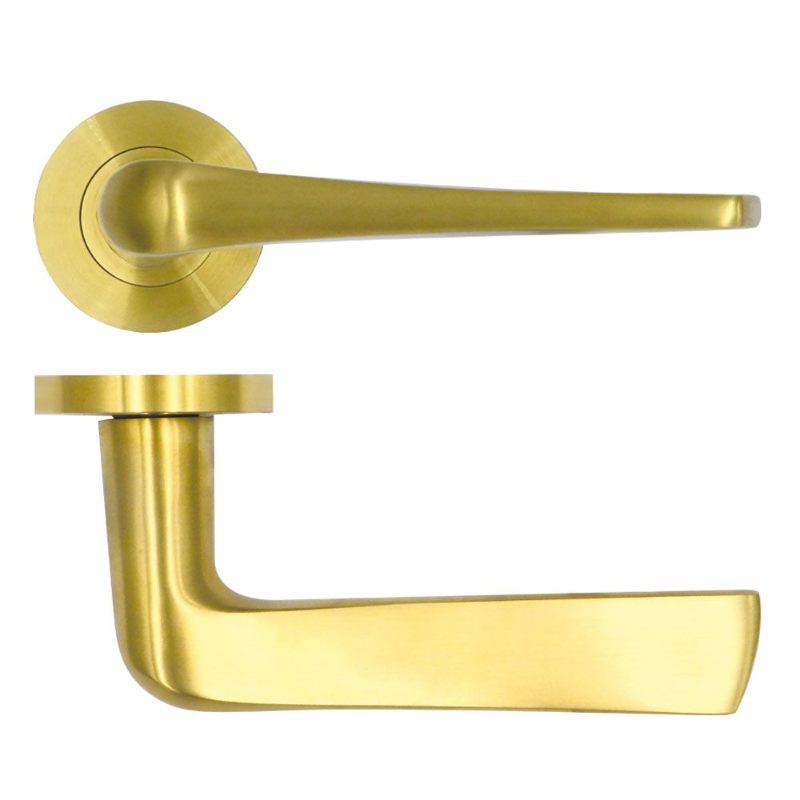 Zoo Como Lever on Round Rose-PVD Satin Brass