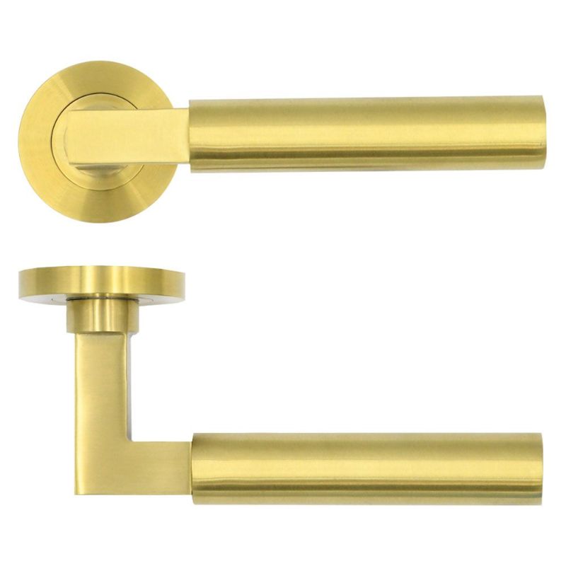 Zoo Garda Lever on Round Rose-PVD Satin Brass