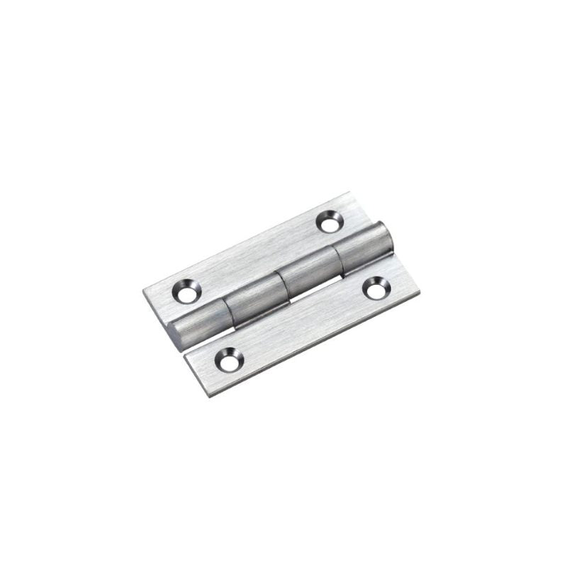 Zoo Solid Drawn Brass Butt Hinge - 38 x 22 x 1.3mm-Satin Chrome