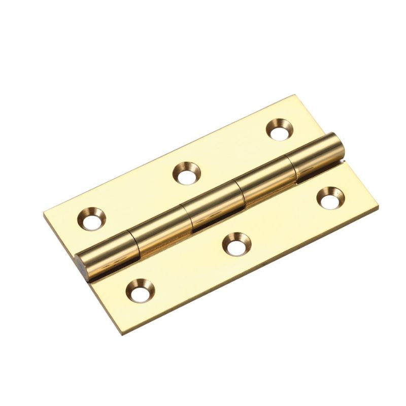 Zoo Solid Drawn Brass Butt Hinge - 64 x 35 x 2mm-Polished Brass