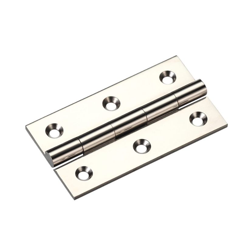 Zoo Solid Drawn Brass Butt Hinge - 64 x 35 x 2mm-Polished Nickel