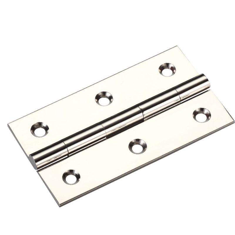 Zoo Solid Drawn Brass Butt Hinge - 75 x 41 x 2mm-Polished Nickel