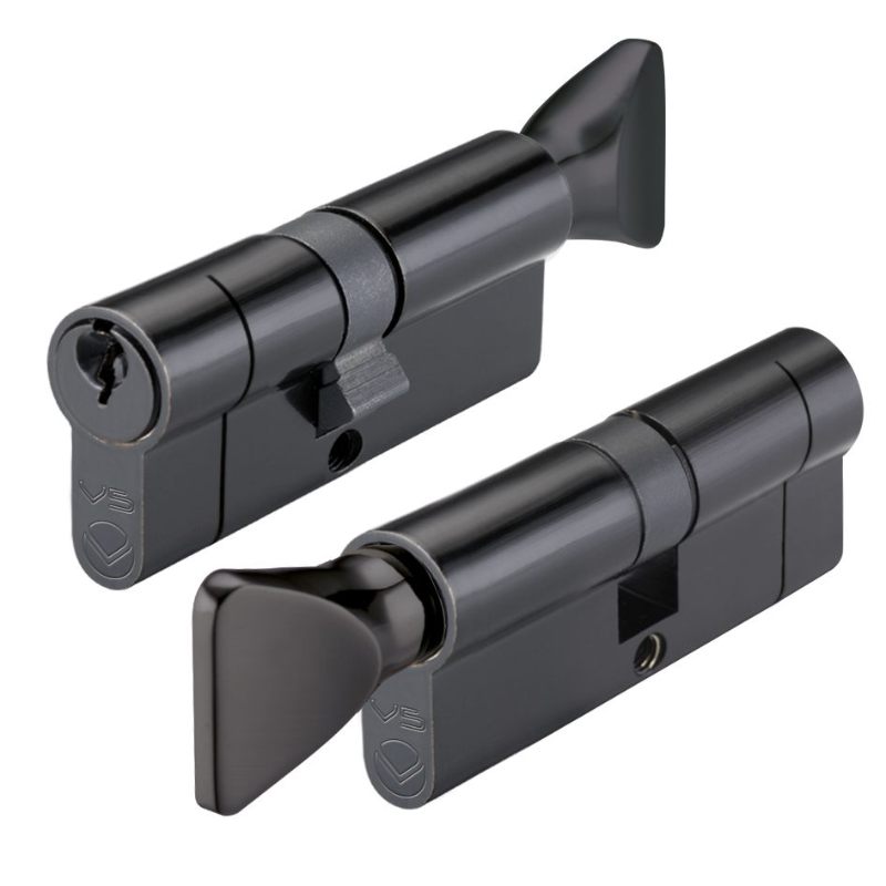 Zoo 70mm Euro Cylinder and Turn Keyed to Differ -Black