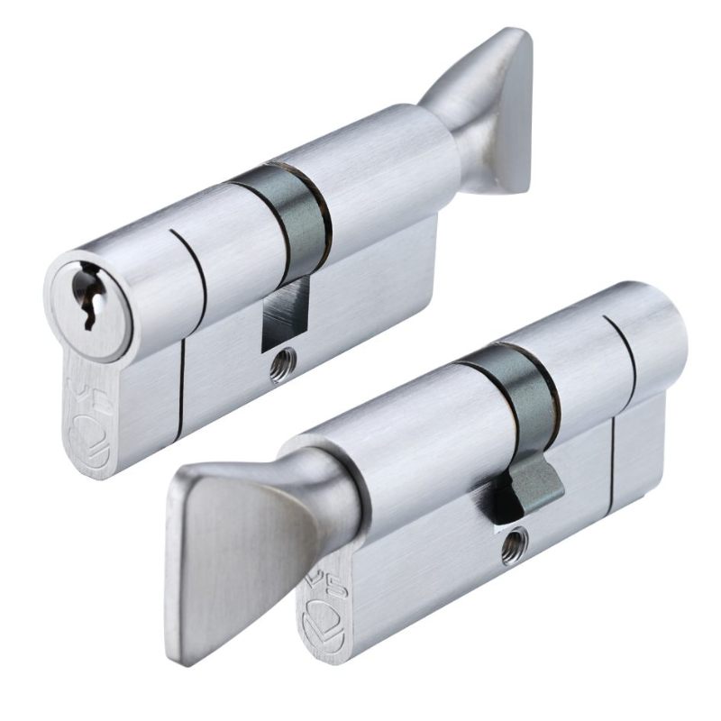 Zoo V5 70mm Cylinder and Turn Keyed to Differ -Satin Chrome