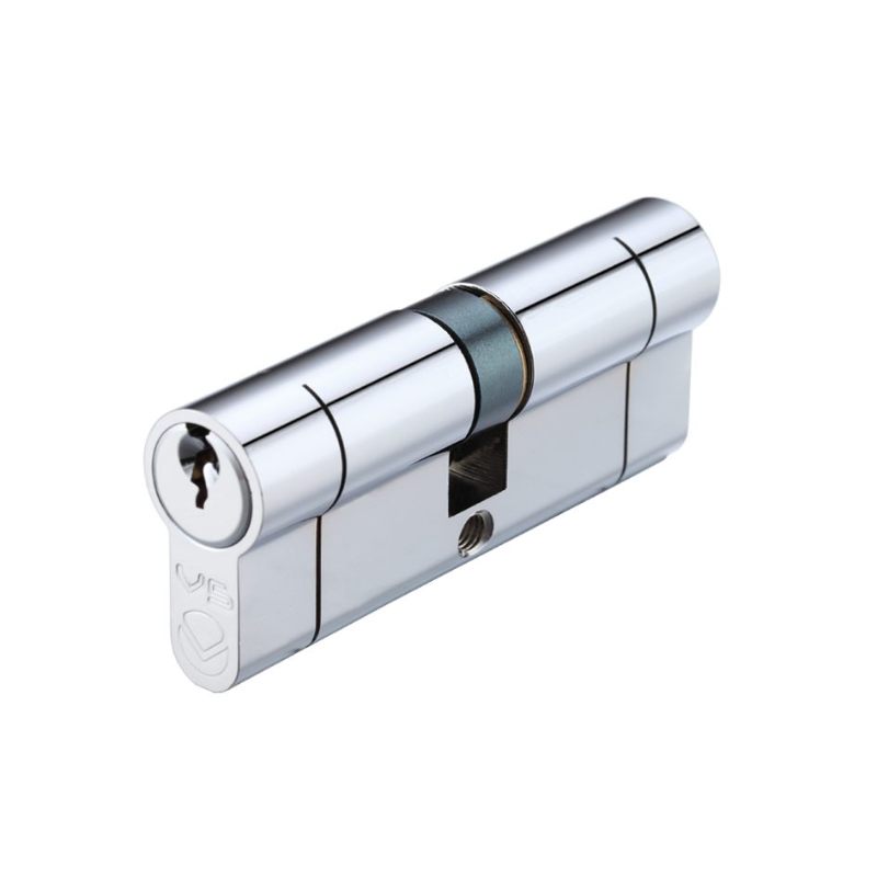 Zoo V5 80mm Euro Double Cylinder Cylinder Keyed to Differ -Polished Chrome