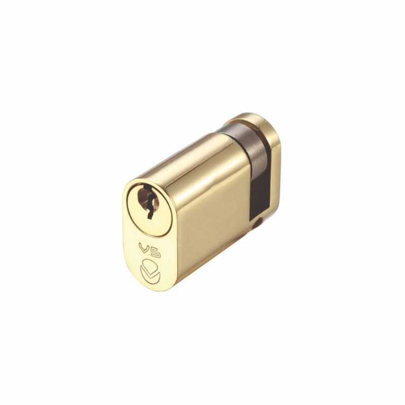 Zoo V5 45mm oval Single Cylinder Keyed to Differ -Polished Brass