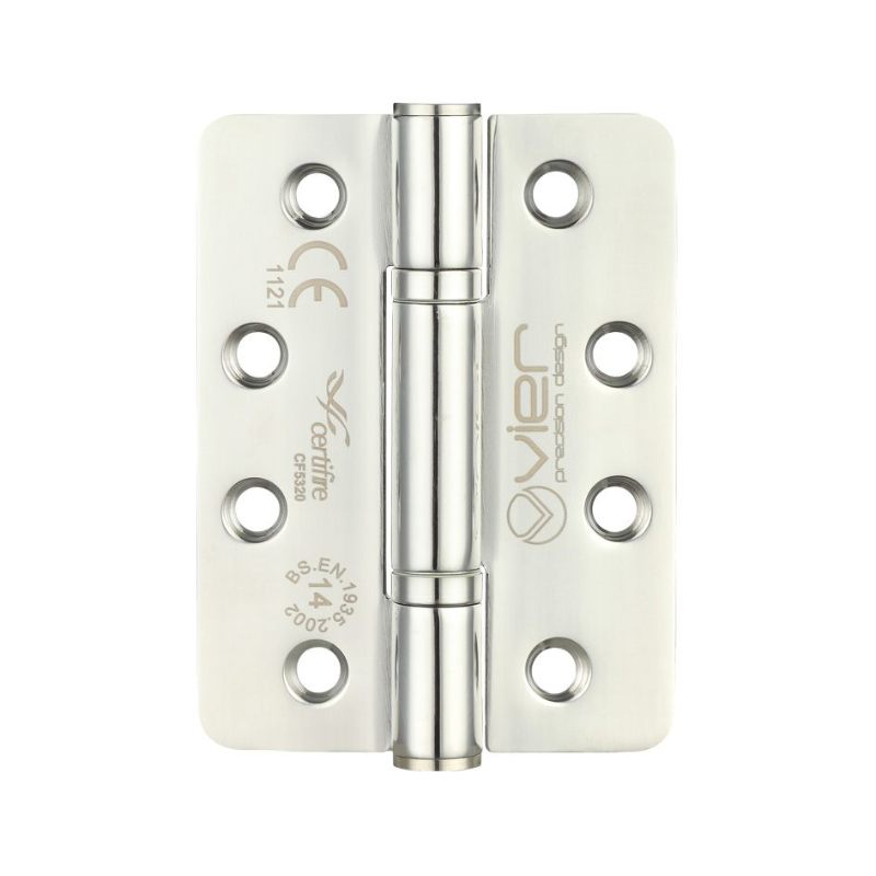 Zoo Grade 14 Bearing Hinge Stainless Steel Radius - Grade 201 - 102 x 76 x 3mm-Satin Stainless