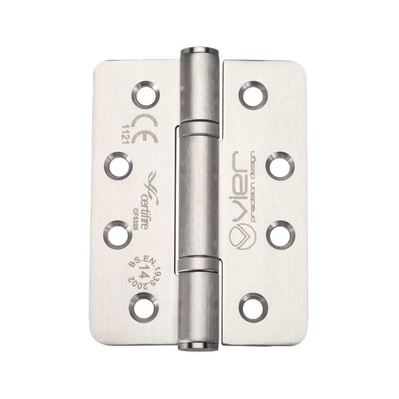 Zoo Grade 14 Bearing Hinge Stainless Steel Radius - Grade 201 - 102 x 76 x 3mm-Satin Stainless